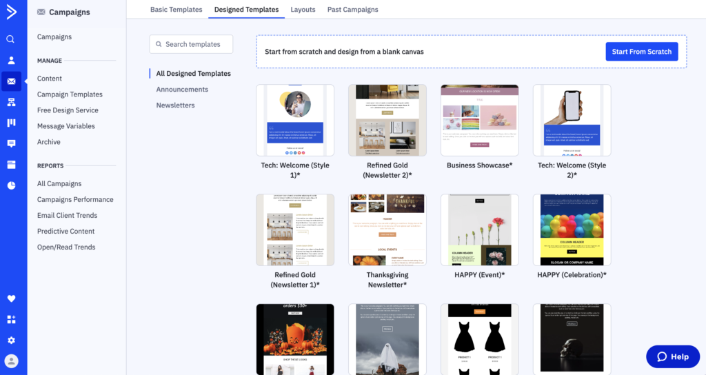 Email design templates in ActiveCampaign